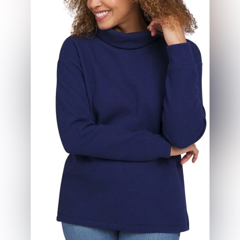 NWT Lands' End Navy Turtleneck Top